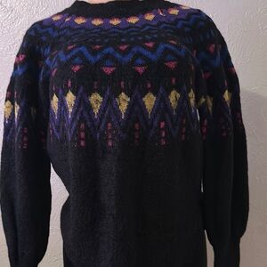 Black Patterned Men's Sweater